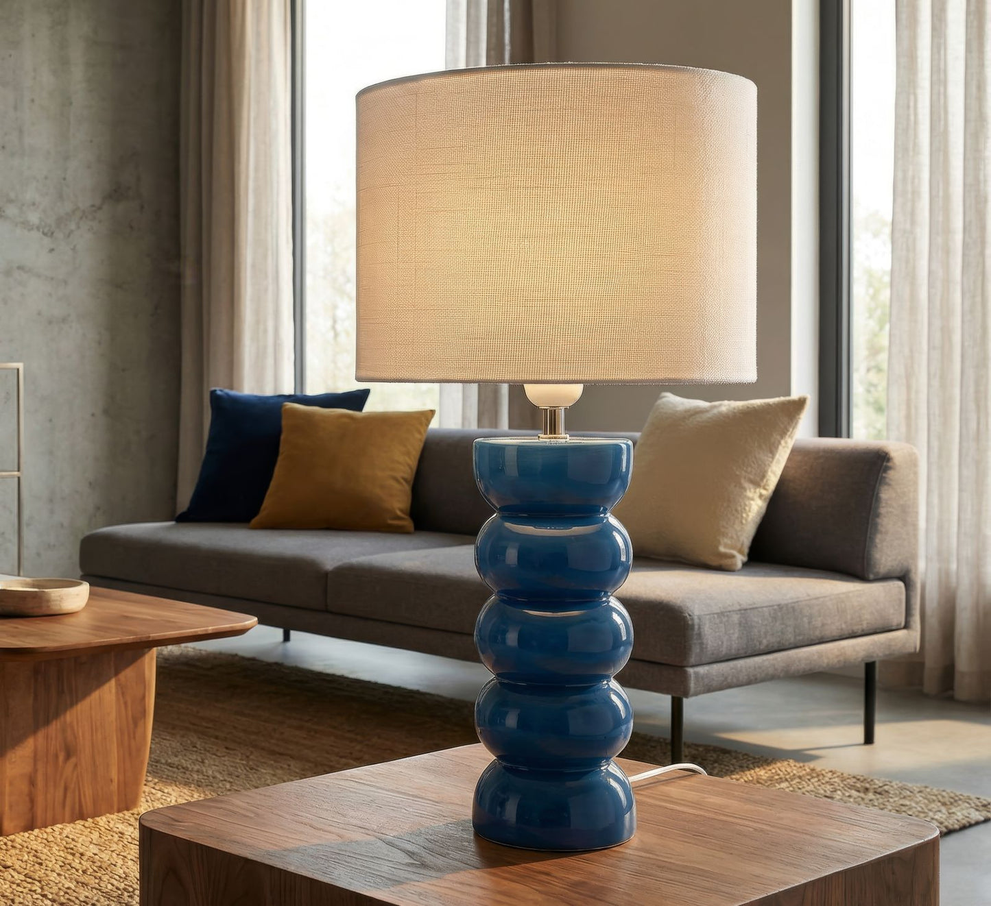 Torr Blauw Tafel Lamp 46x25x25 cm