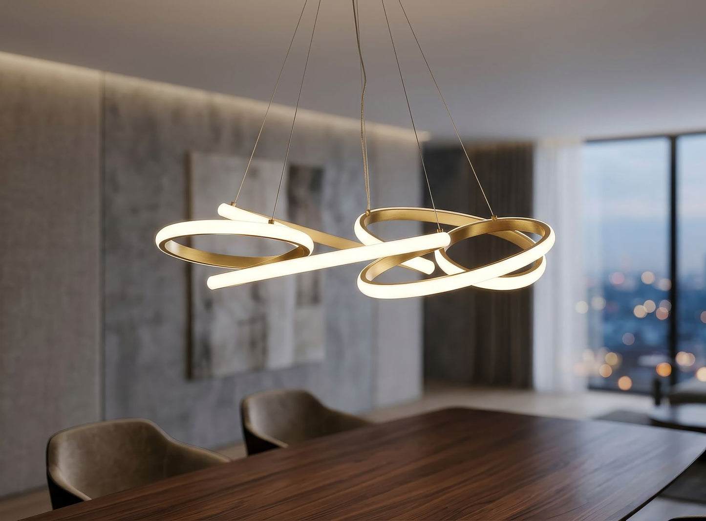 Glovy Led Plafondlamp Gold 120x55x55 cm
