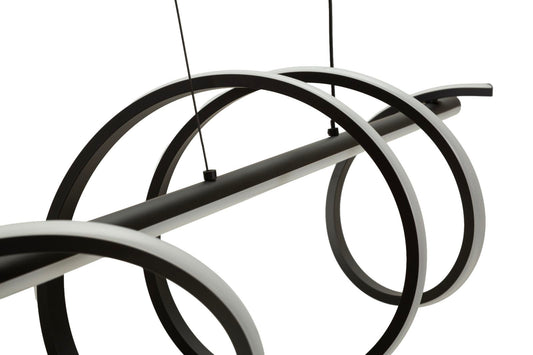 Spiral LED Plafondlamp Zwart/Wit 30x101x25 cm