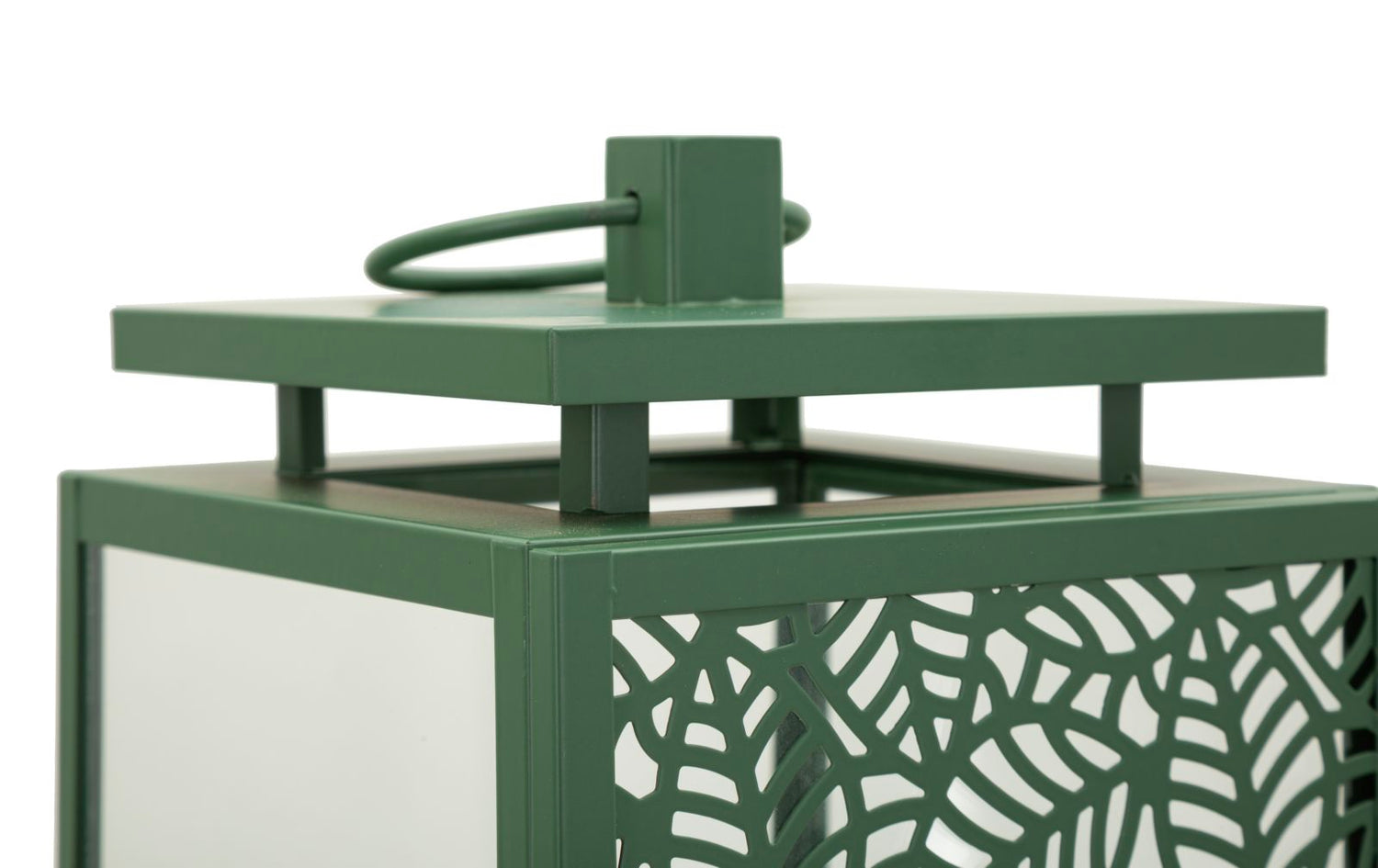 Lantaarn Set 2 Stuks Groen Met Glas 41.5x15x14.5 cm