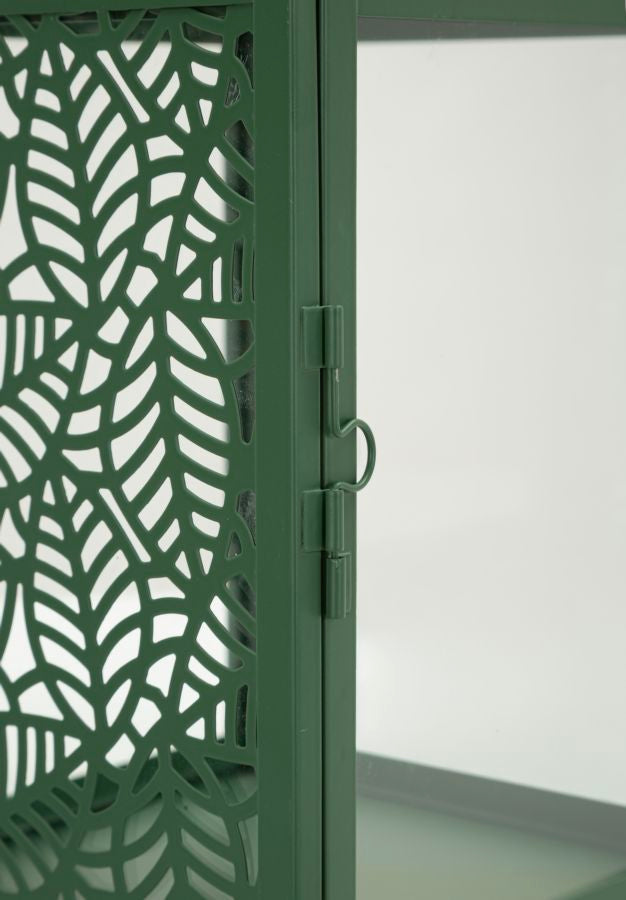 Lantaarn Set 2 Stuks Groen Met Glas 41.5x15x14.5 cm