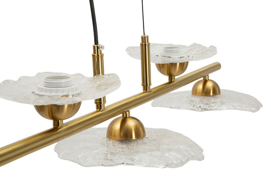 Emily Plafondlamp Met 5 Lichten Transparant Glas 24x100x18 cm