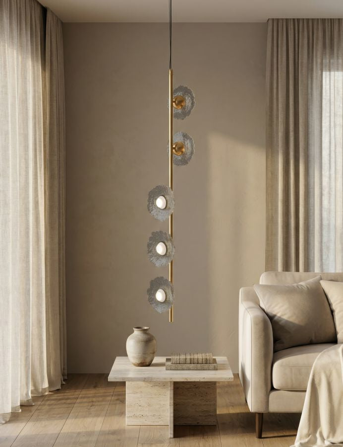Emily Verticale Plafondlamp Grijs Glas 110x15x16 cm