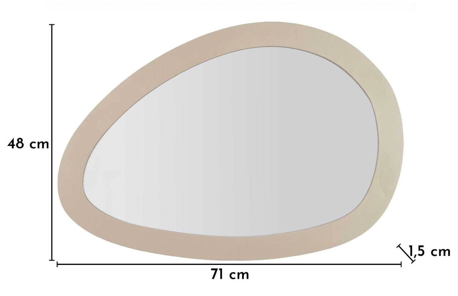 Wandspiegel Saturno Duifgrijs 48x71x1.5 cm