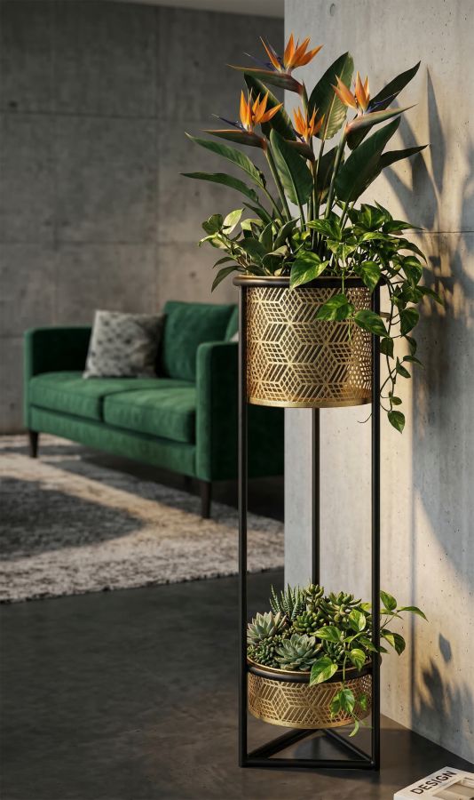 Bloemenhouder Doppio Glam 80x23x23 cm