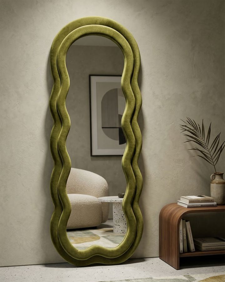 Wandspiegel Miki Green Velvet 160x60x4 cm