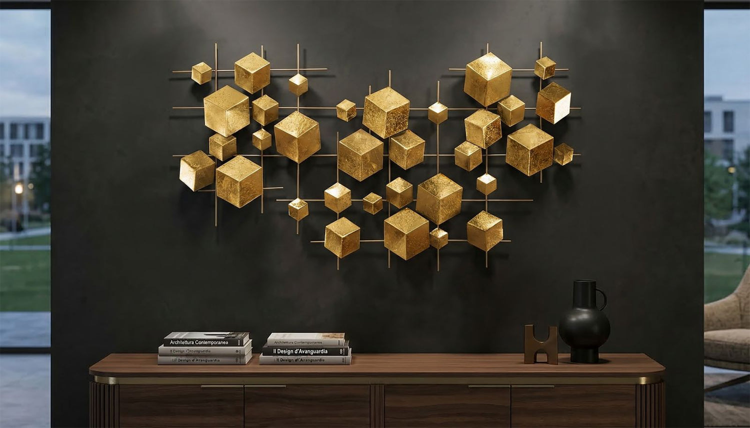Wandpaneel Ijzer Abstract Glam 50x90.5x3.5 cm