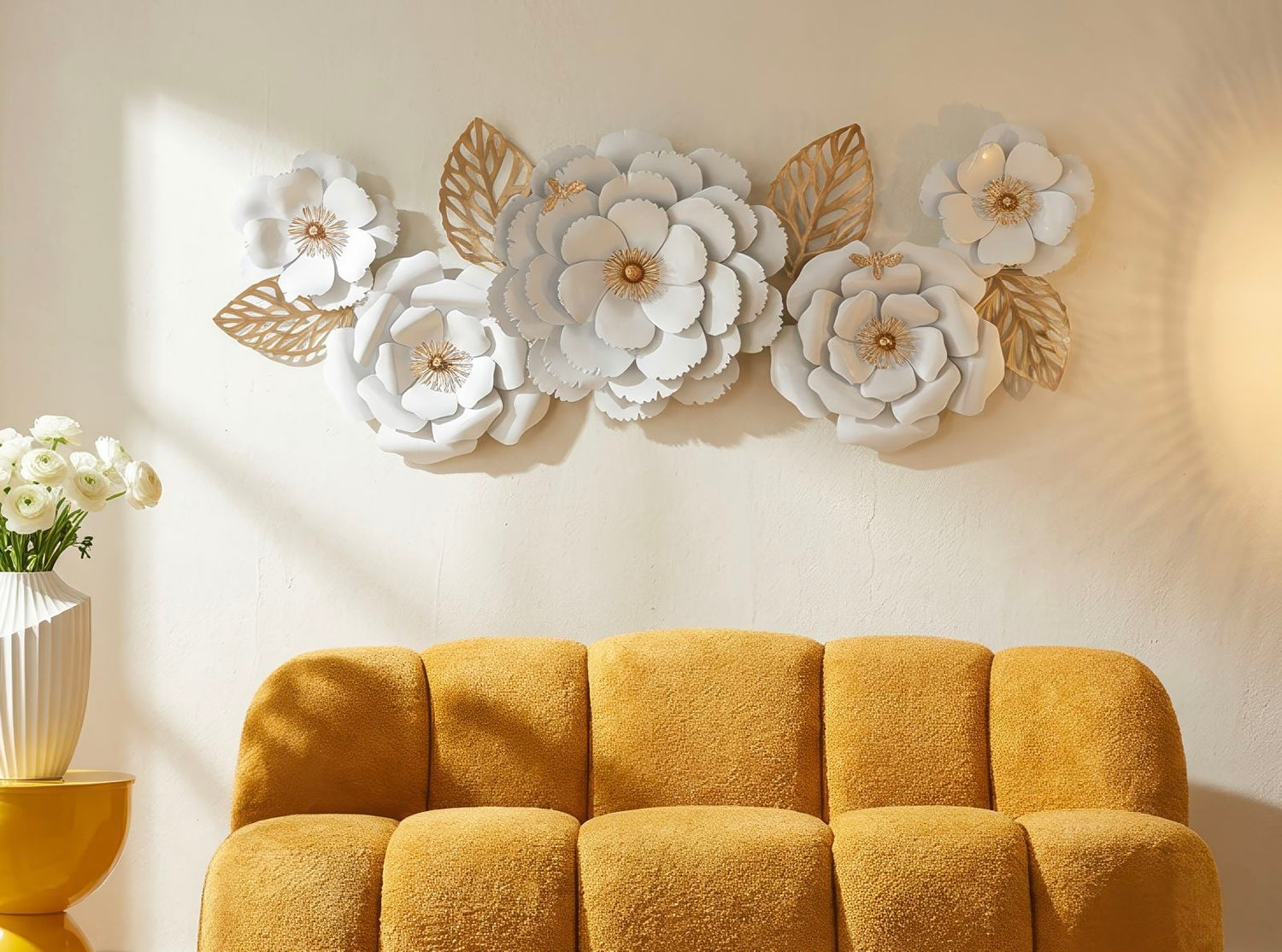 Ijzeren Wandpaneel Wit Decor Glam 60x158x9 cm