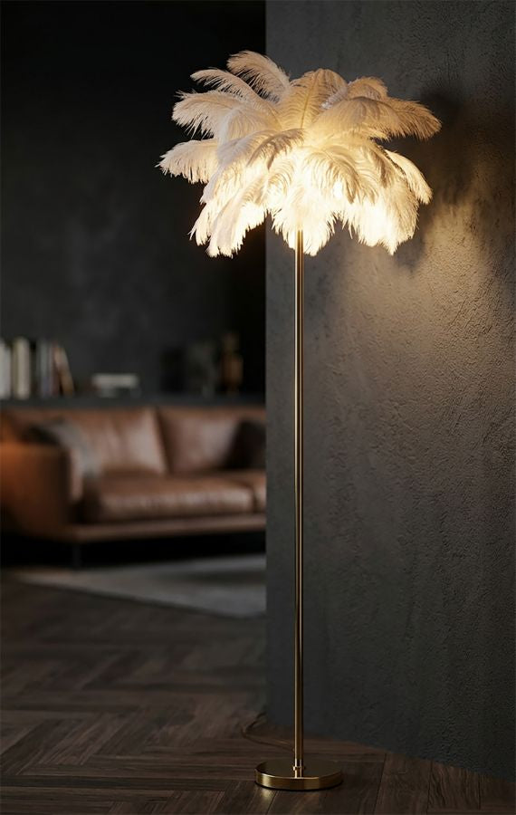 Vloerlamp Palm Goud-Wit 160x55x55 cm