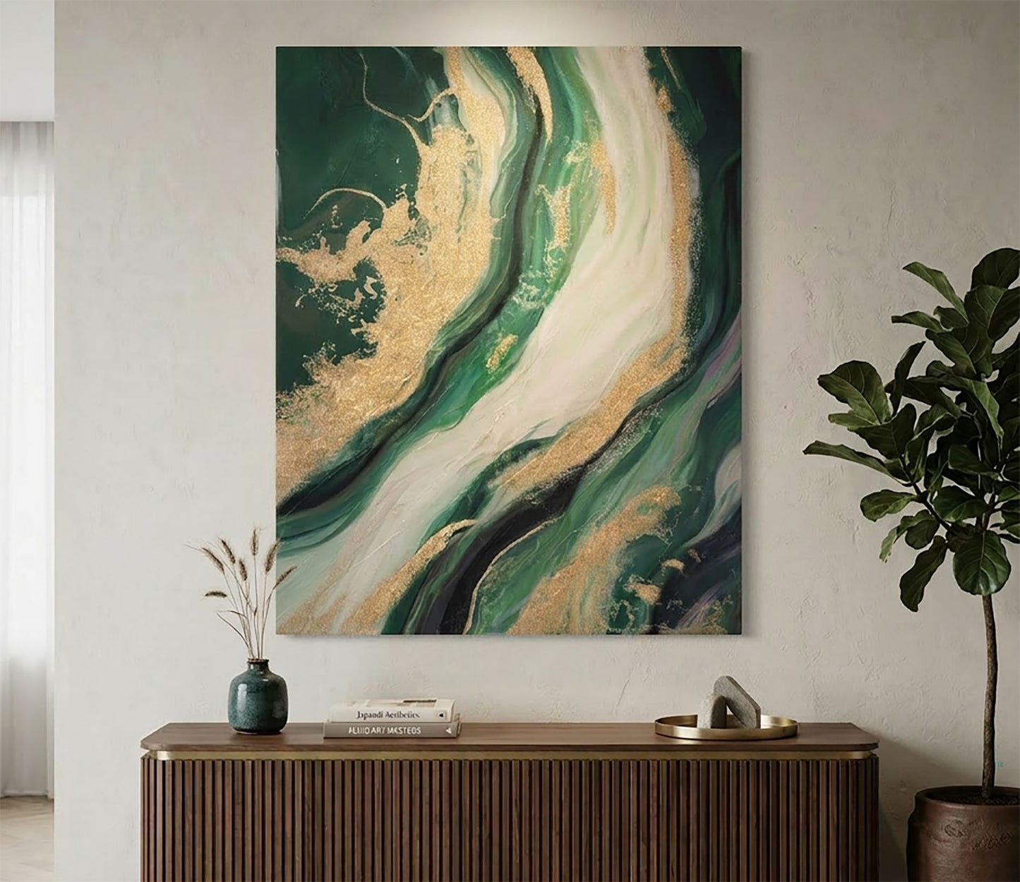 Wandschilderij Greenery Glam 100x80x2.8 cm