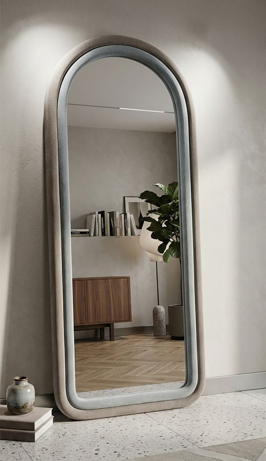 Wandspiegel Cloe Grey Velvet 160x60x4 cm