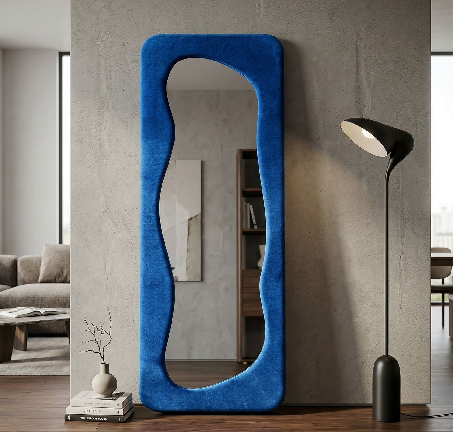 Wandspiegel Theodor Blauw 160x40x4 cm
