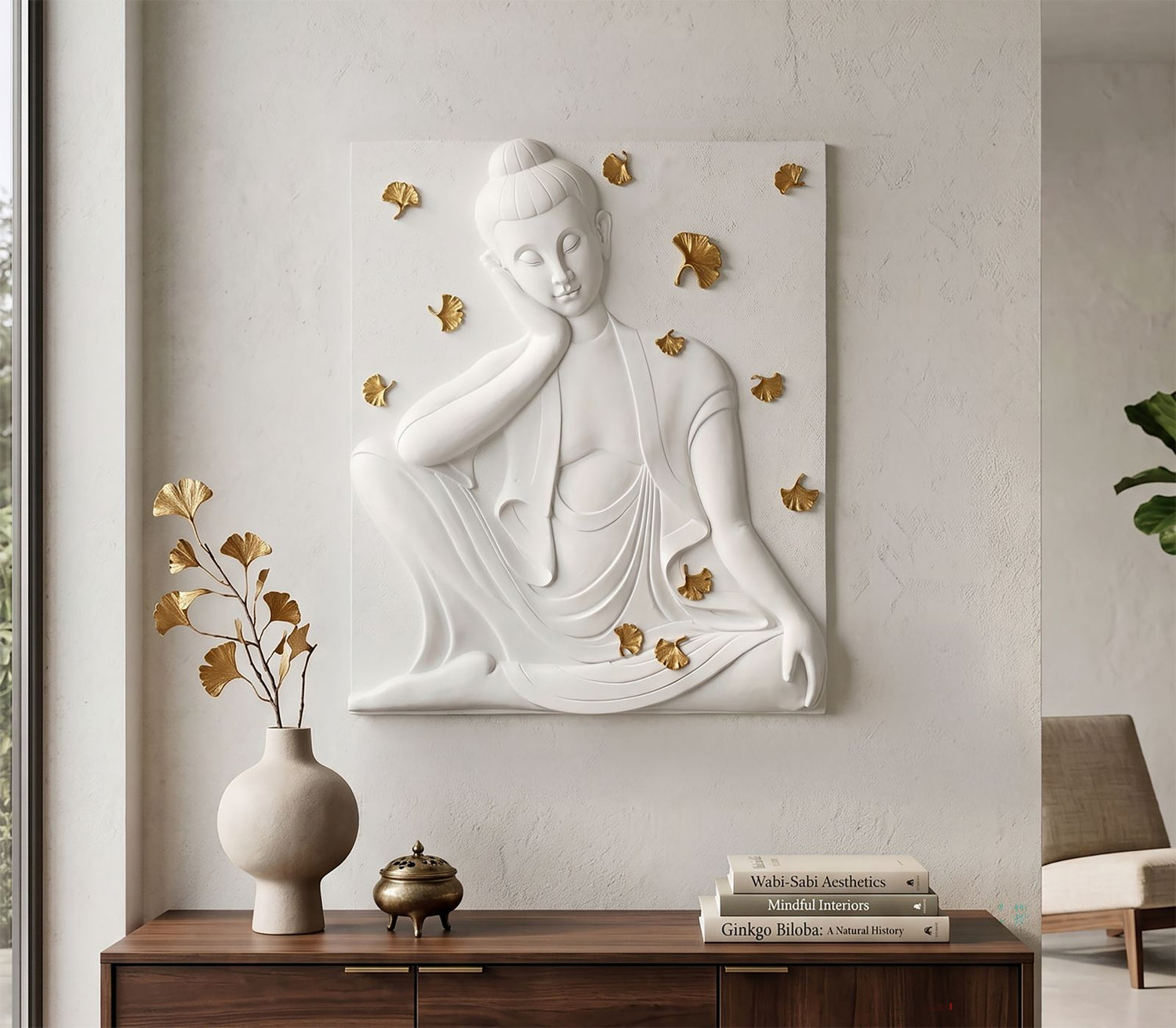 Wandpaneel Boeddha Glam 55.5x46x5.7 cm
