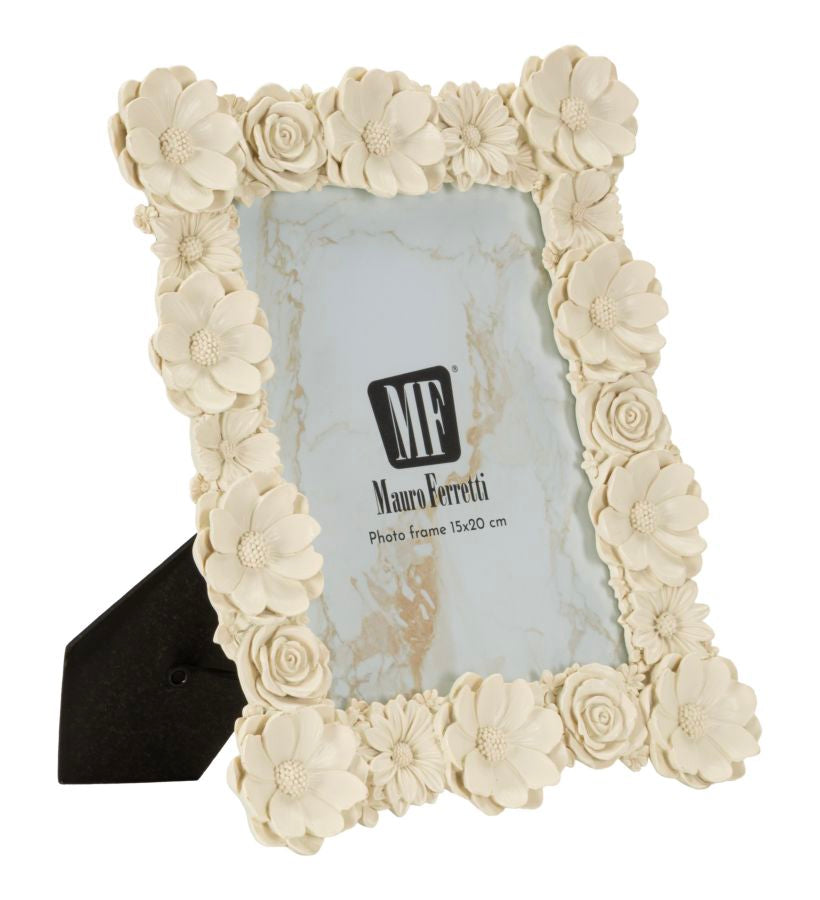 Fotolijst Met Reliëf Bloemen Cream