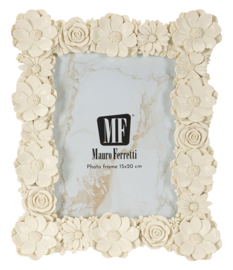 Fotolijst Met Reliëf Bloemen Cream
