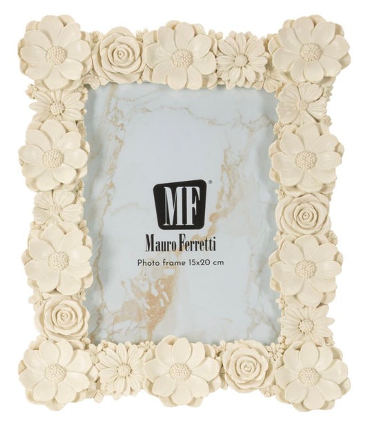 Fotolijst Met Reliëf Bloemen Cream