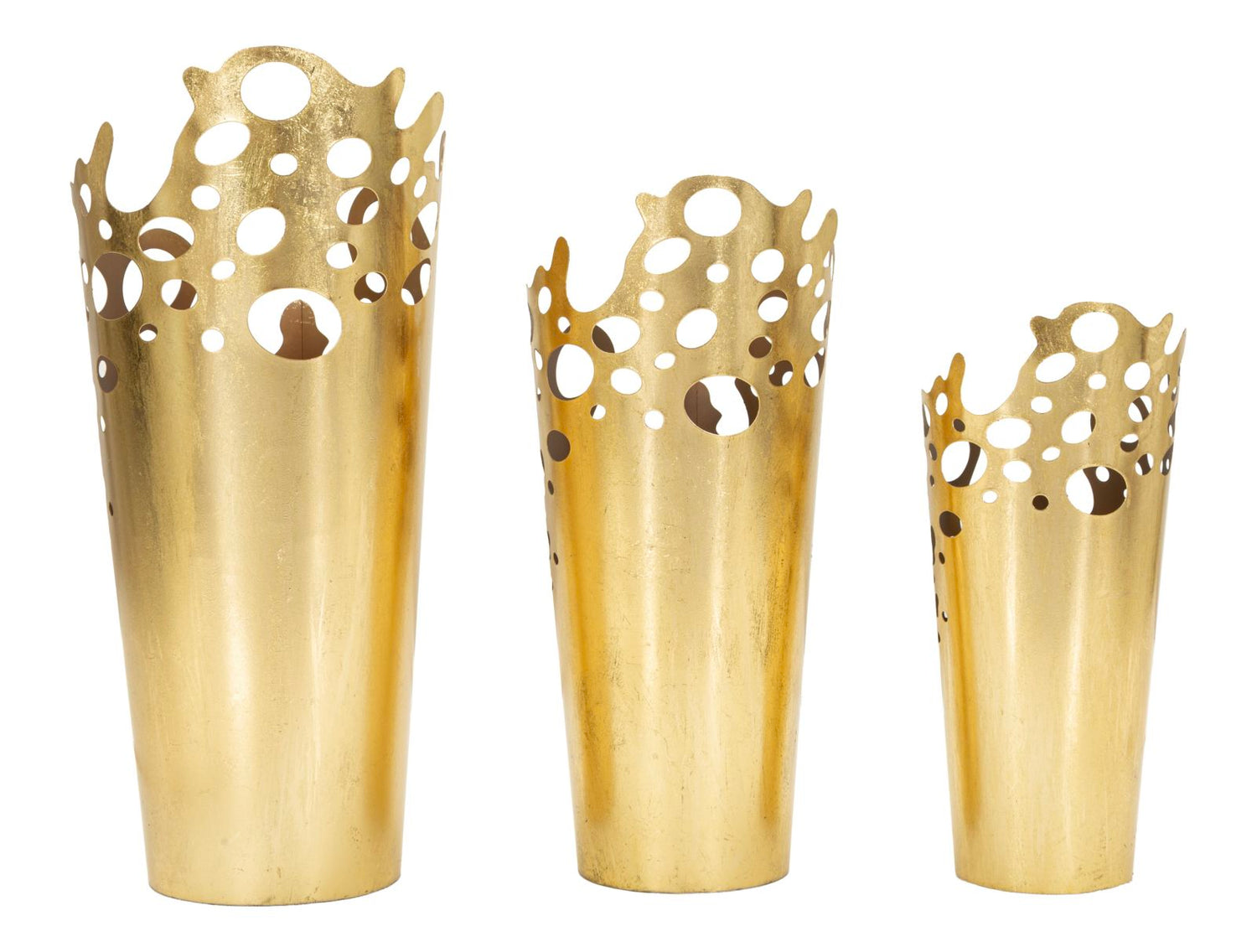 Set van 3 Glam Plantenbakken met Opengewerkt Rand