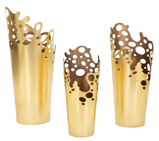 Set van 3 Glam Plantenbakken met Opengewerkt Rand
