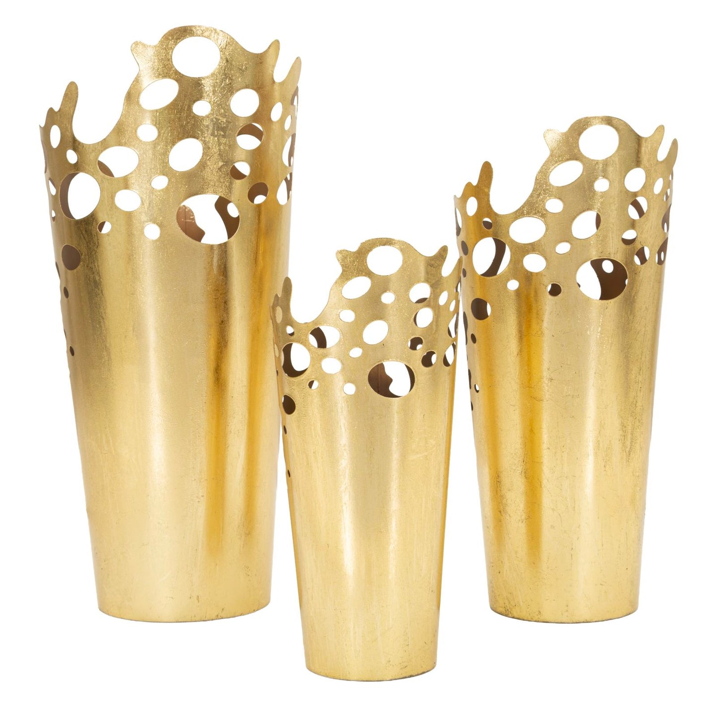 Set van 3 Glam Plantenbakken met Opengewerkt Rand