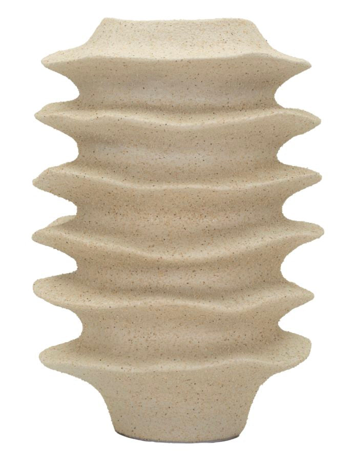 Japandi Vaas Met Golvend Bandpatroon 35.5x25.5x25.5 cm