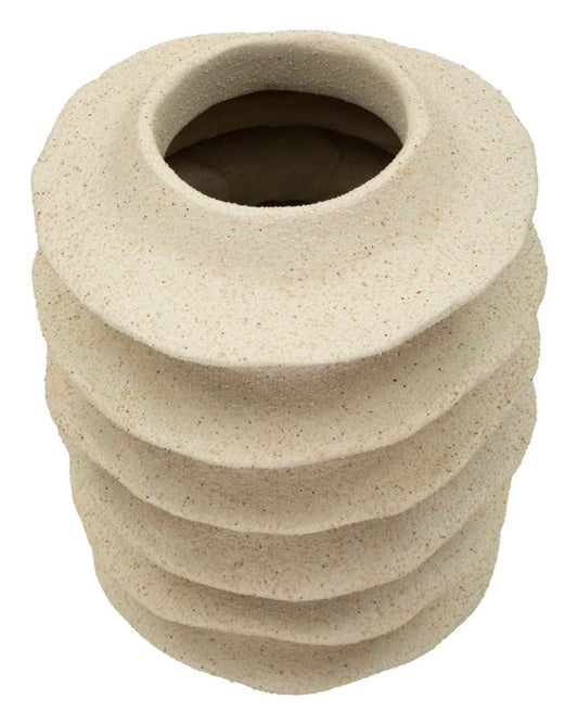 Japandi Vaas Met Golvend Bandpatroon 35.5x25.5x25.5 cm