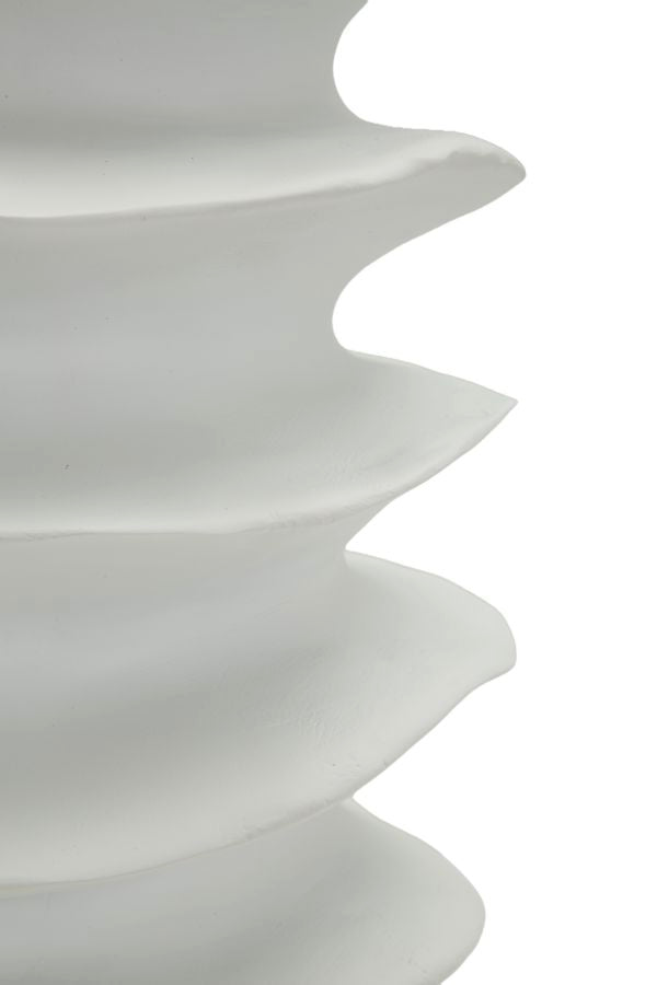 Moderne Vaas Met Golfpatroon Wit 35.5x25.5x25.5 cm