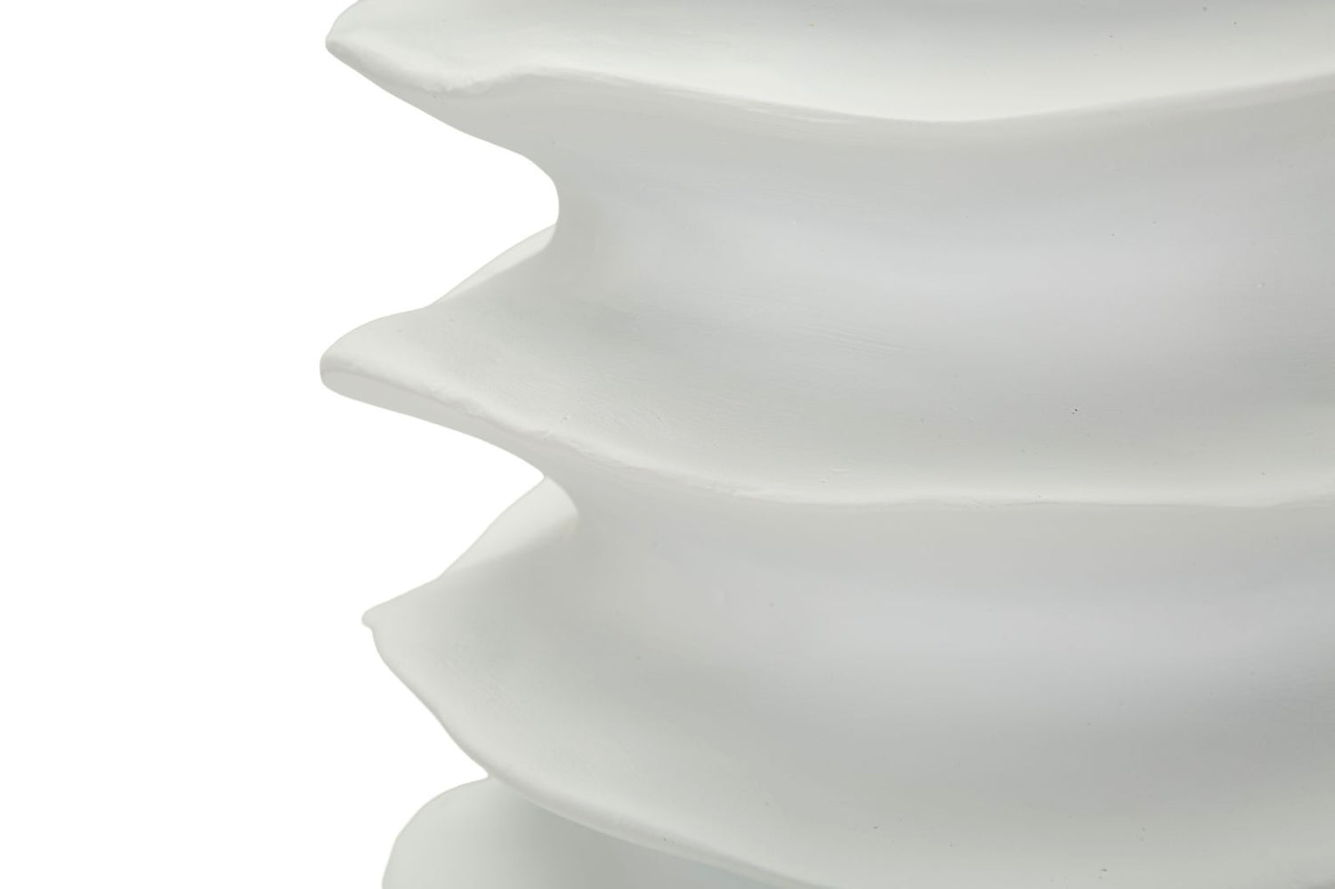 Moderne Vaas Met Golfpatroon Wit 35.5x25.5x25.5 cm