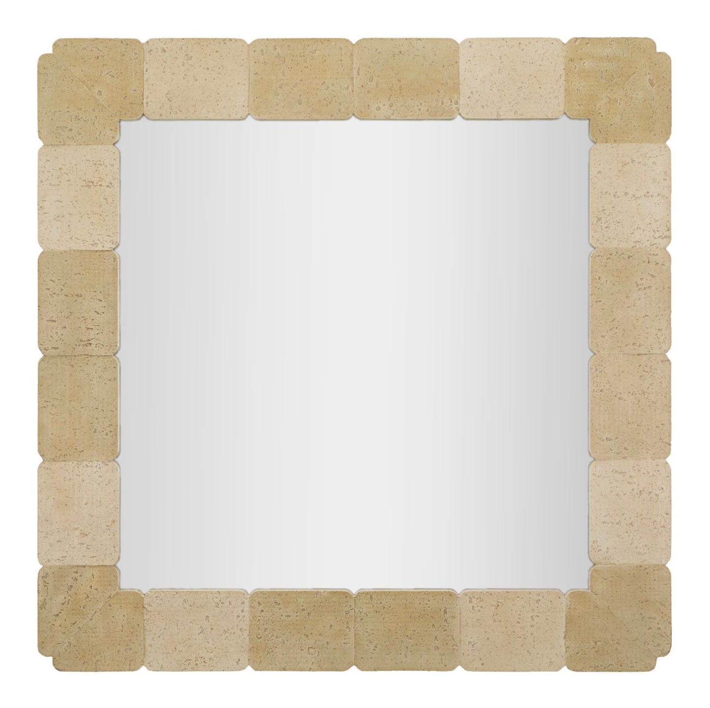 Natuurlijke Stijl Vierkante Wandspiegel 90x90x2.5 cm