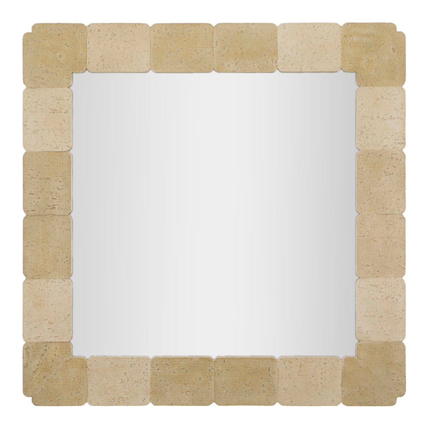 Natuurlijke Stijl Vierkante Wandspiegel 90x90x2.5 cm