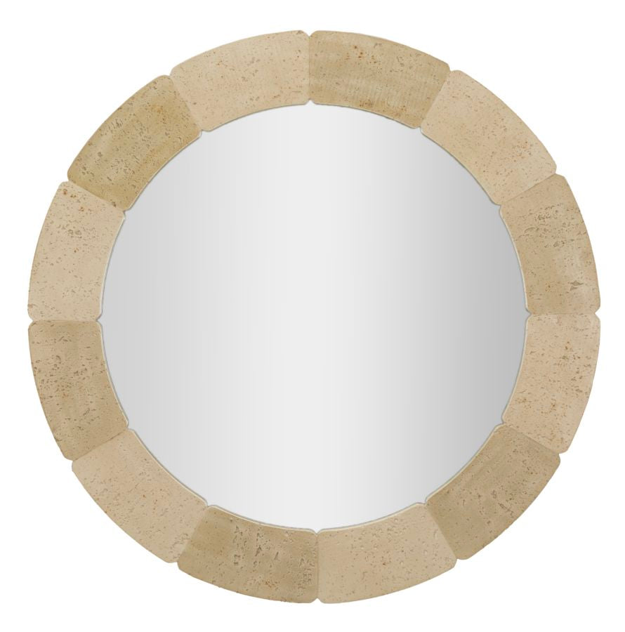 Ronde Wandspiegel Natuurlijke Stijl 90x90x2.5 cm