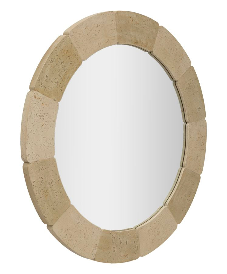 Ronde Wandspiegel Natuurlijke Stijl 90x90x2.5 cm