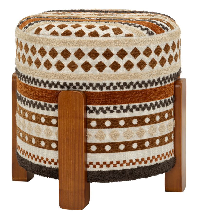 Multicolor Ethnic Poef 40x42x42 cm