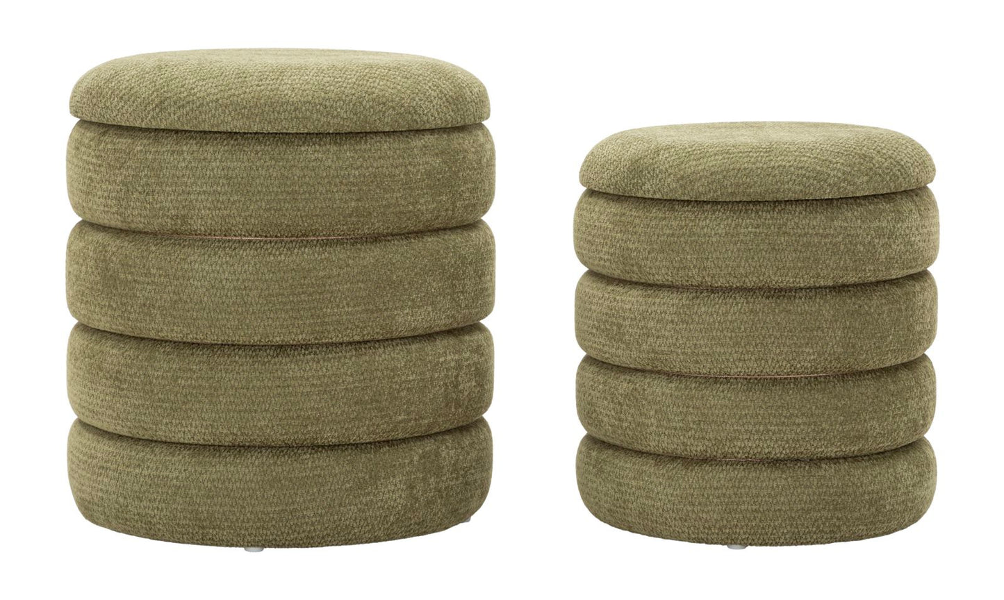 Set van 2 Poefs Nordic Style in Groen