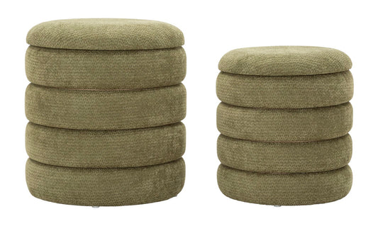 Set van 2 Poefs Nordic Style in Groen