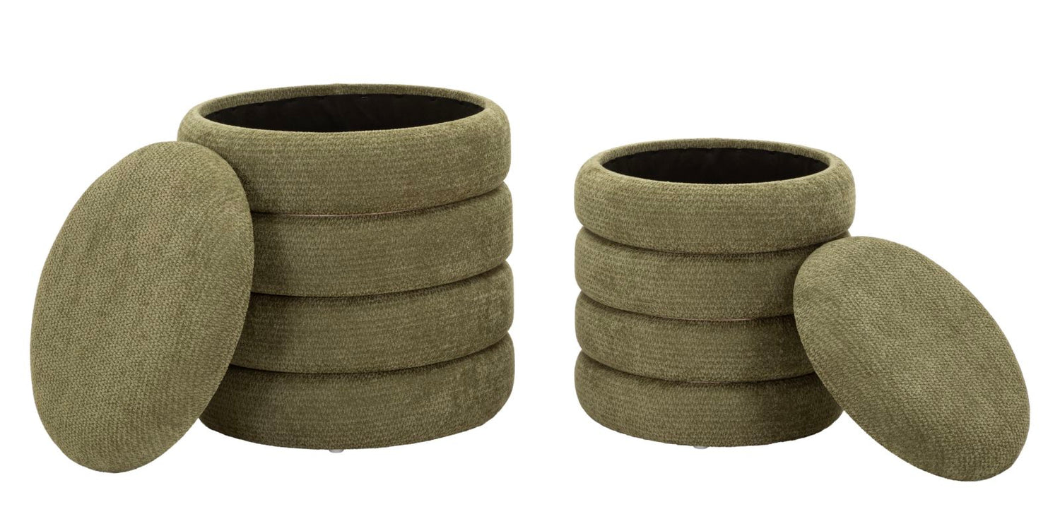 Set van 2 Poefs Nordic Style in Groen