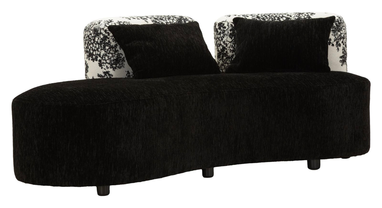 Chaise Longue Sofa Oosterse Stijl Zwart-Wit 67x160x86 cm
