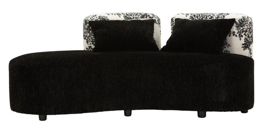 Chaise Longue Sofa Oosterse Stijl Zwart-Wit 67x160x86 cm