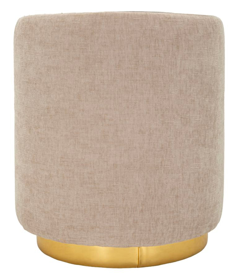 Glam Style Poef Tweekleurig Met Gouden Voet 50x40x40 cm