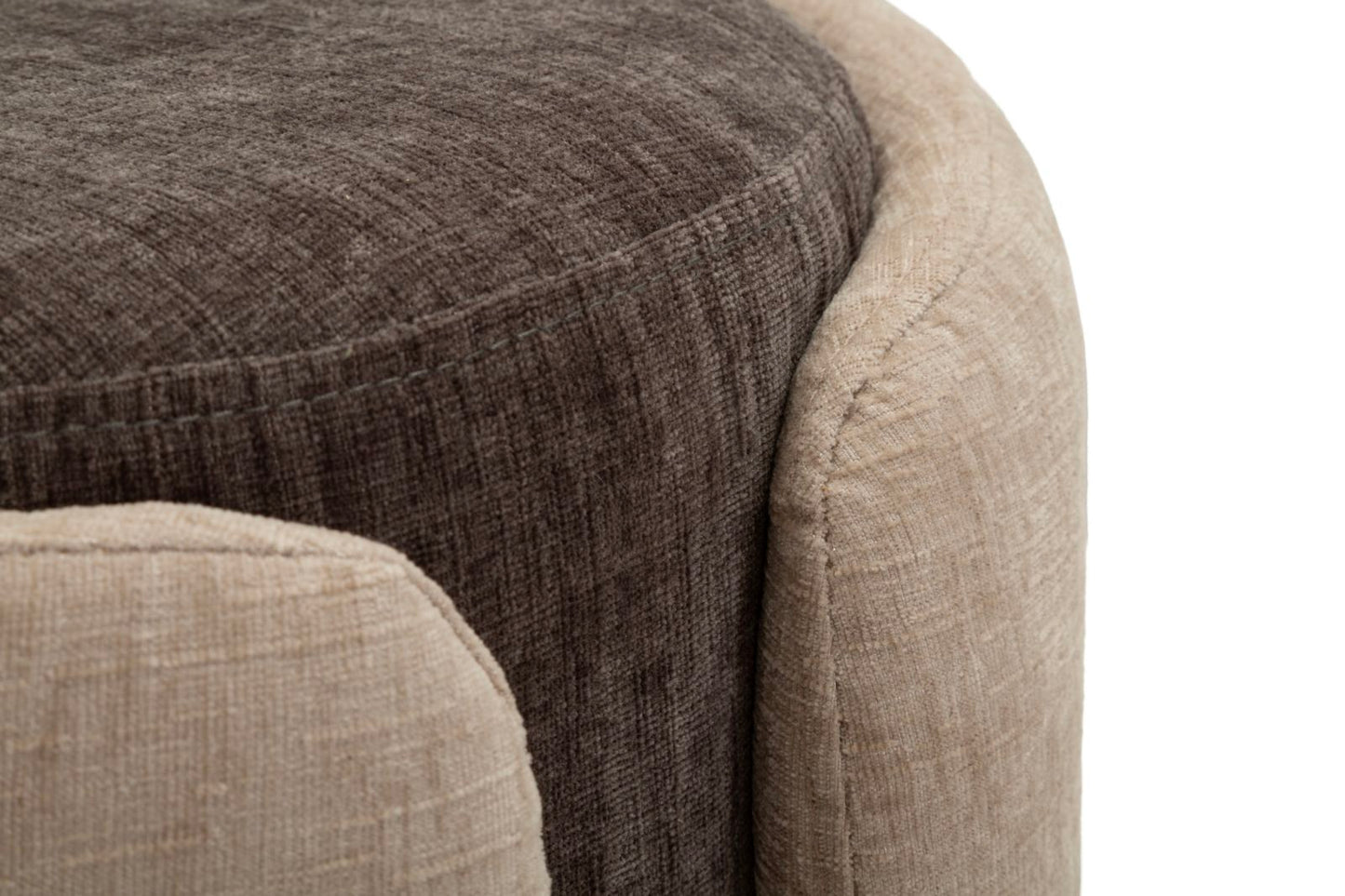 Glam Style Poef Tweekleurig Met Gouden Voet 50x40x40 cm