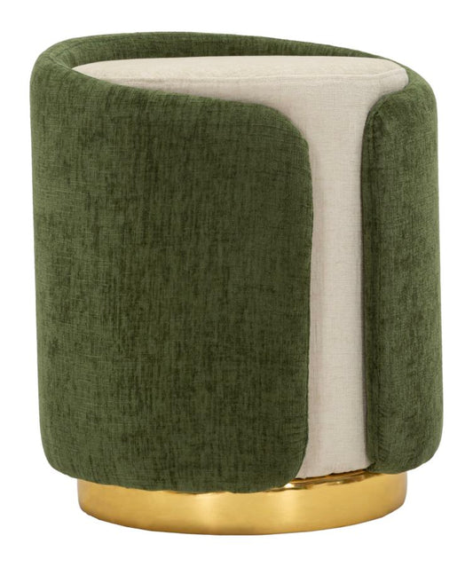Glam Style Pouf Met Gouden Voet Tweekleurig 50x40x40 cm