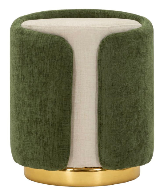 Glam Style Pouf Met Gouden Voet Tweekleurig 50x40x40 cm