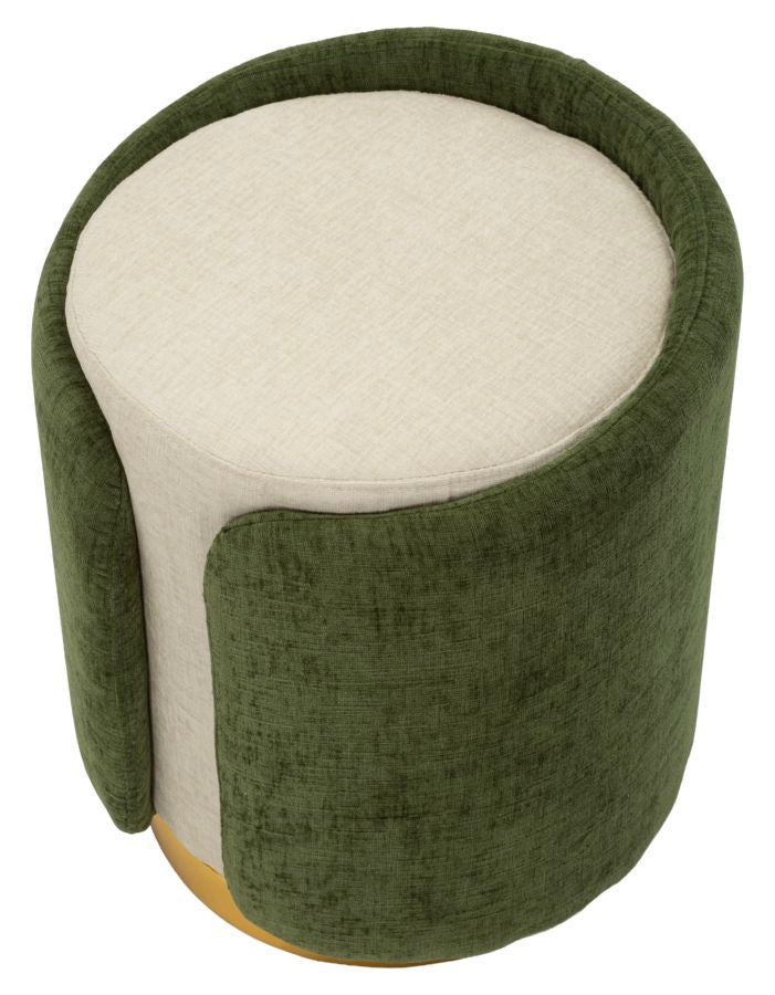 Glam Style Pouf Met Gouden Voet Tweekleurig 50x40x40 cm