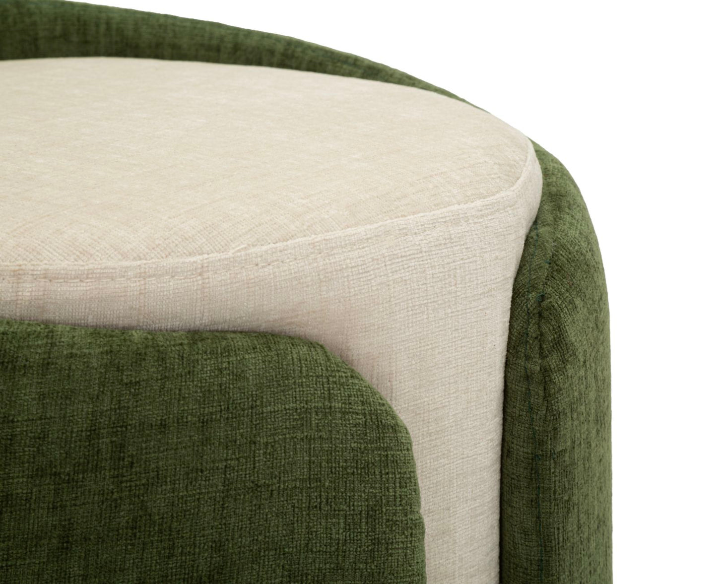 Glam Style Pouf Met Gouden Voet Tweekleurig 50x40x40 cm