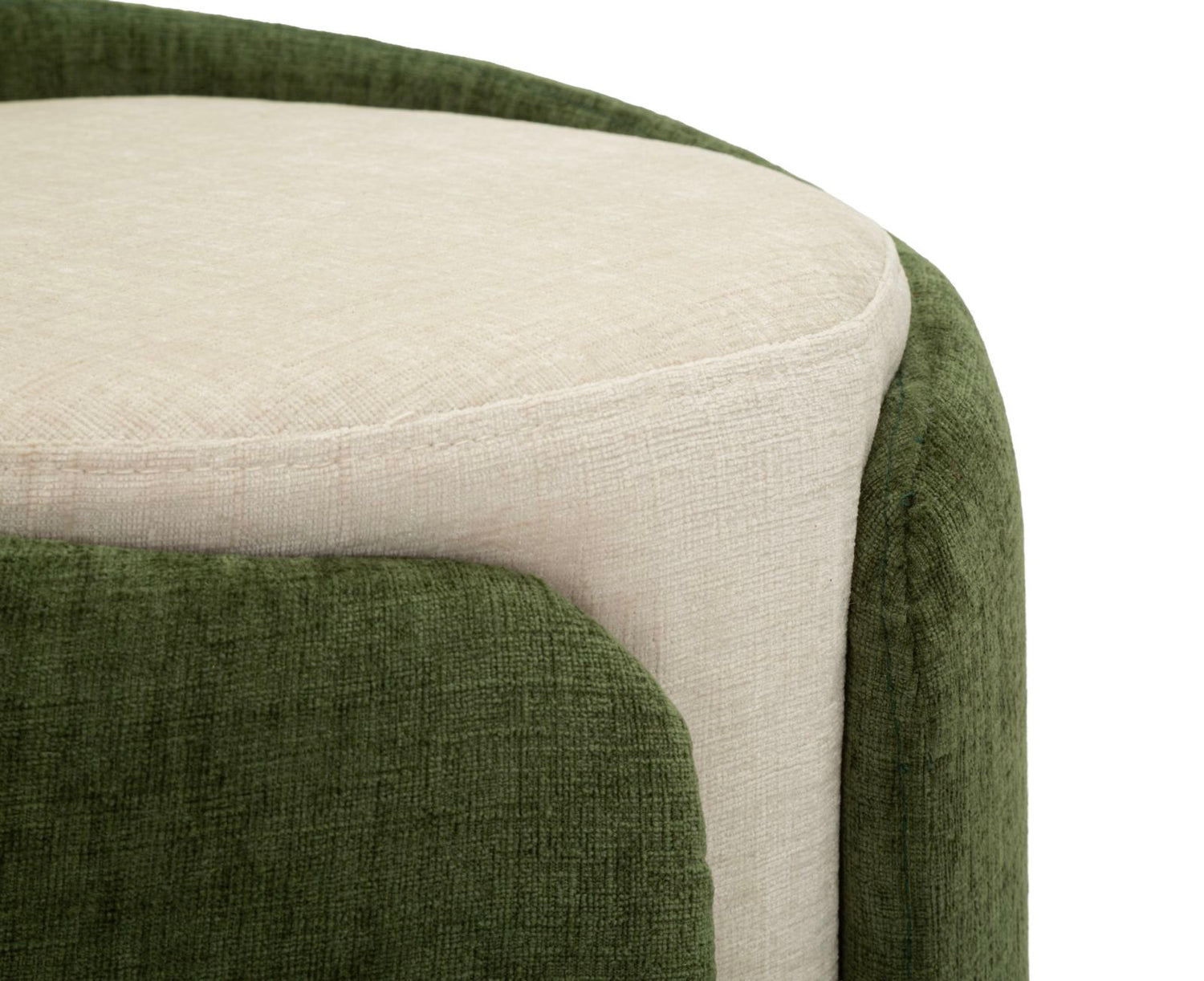 Glam Style Pouf Met Gouden Voet Tweekleurig 50x40x40 cm