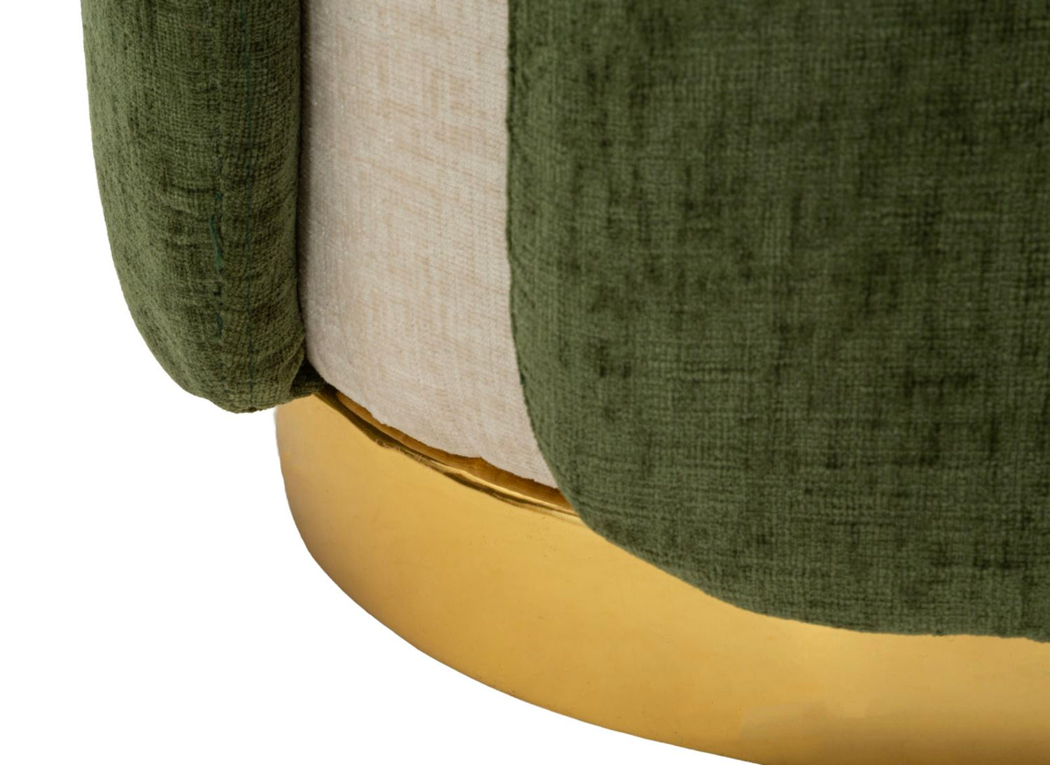Glam Style Pouf Met Gouden Voet Tweekleurig 50x40x40 cm