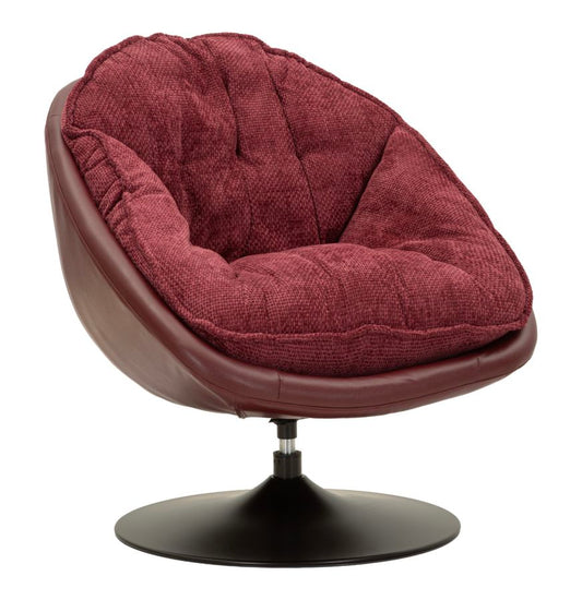 Bordeaux Retro Stijl Draaistoel 84x78x78 cm
