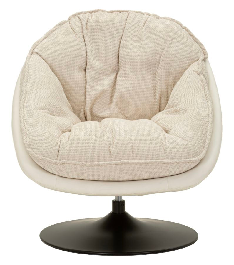 Crème Draaibare Fauteuil in Retro Stijl 84x78x78 cm