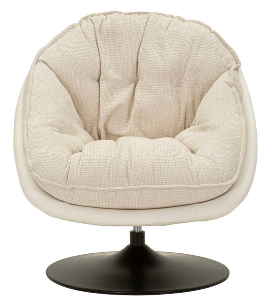 Crème Draaibare Fauteuil in Retro Stijl 84x78x78 cm