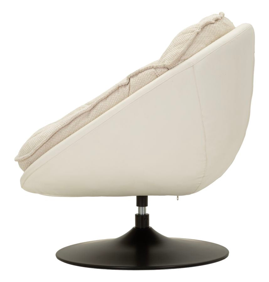 Crème Draaibare Fauteuil in Retro Stijl 84x78x78 cm