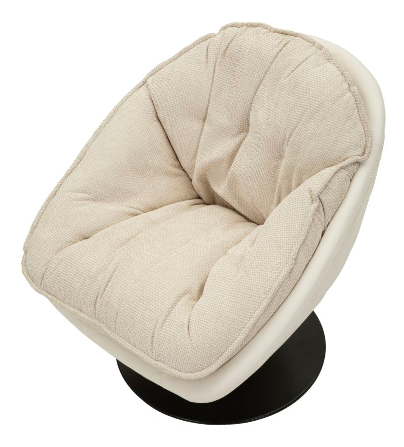 Crème Draaibare Fauteuil in Retro Stijl 84x78x78 cm
